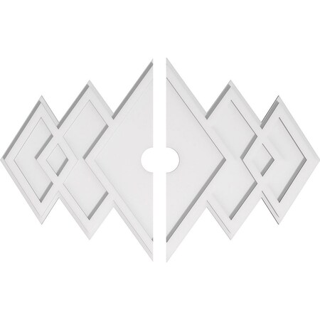 Ekena Millwork Zoe Architectural Grade PVC Ceiling Medallion, 36"W x 24"H x 3"ID x 11 1/4"C x 1"P, Two-Piece CMP36X24ZE2-03000